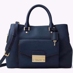 Michael Kors Haley Large Pebbled Leather Satchel